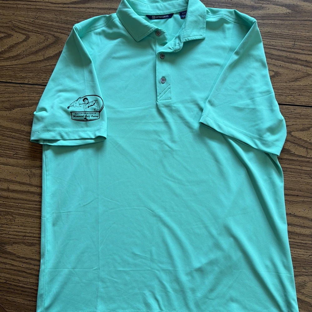 Cutter and Buck Mens Medium Mint Green Golf Outing Performance Polo Shirt